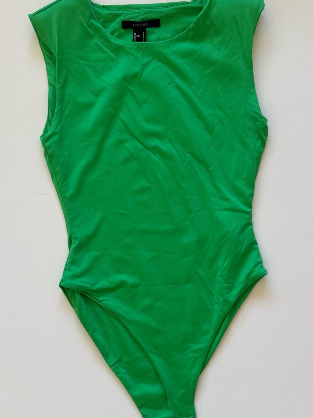 Forever 21 Green Sleeveless Scoop-Neck Bodysuit